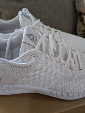 Reebok Print Prime Runner Knit Light Comfort Sneaker White Steel Women 9